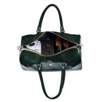 Croco Texture Leather Duffle Bag – Travel in Style