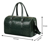 Croco Texture Leather Duffle Bag – Travel in Style