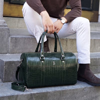 Croco Texture Leather Duffle Bag – Travel in Style