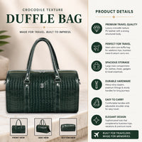 Croco Texture Leather Duffle Bag – Travel in Style