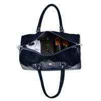 Croco Texture Leather Duffle Bag – Travel in Style