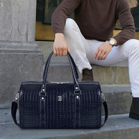 Croco Texture Leather Duffle Bag – Travel in Style