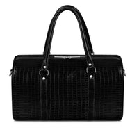 Croco Texture Leather Duffle Bag – Travel in Style