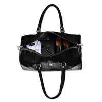 Croco Texture Leather Duffle Bag – Travel in Style