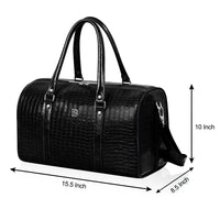 Croco Texture Leather Duffle Bag – Travel in Style