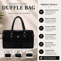 Croco Texture Leather Duffle Bag – Travel in Style