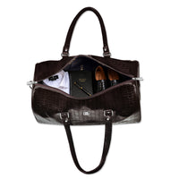 Croco Texture Leather Duffle Bag – Travel in Style