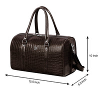 Croco Texture Leather Duffle Bag – Travel in Style