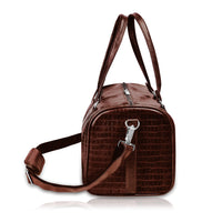 Croco Texture Leather Duffle Bag – Travel in Style