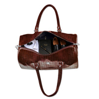 Croco Texture Leather Duffle Bag – Travel in Style