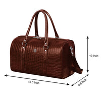 Croco Texture Leather Duffle Bag – Travel in Style