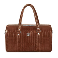 Croco Texture Leather Duffle Bag – Travel in Style