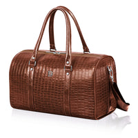 Croco Texture Leather Duffle Bag – Travel in Style