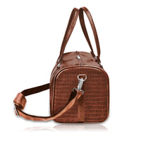 Croco Texture Leather Duffle Bag – Travel in Style