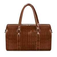 Croco Texture Leather Duffle Bag – Travel in Style