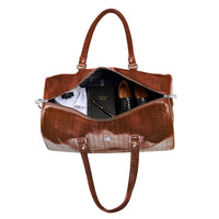 Croco Texture Leather Duffle Bag – Travel in Style