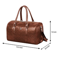 Croco Texture Leather Duffle Bag – Travel in Style