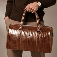 Croco Texture Leather Duffle Bag – Travel in Style