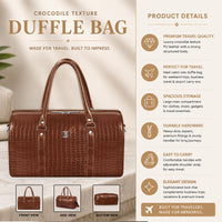 Croco Texture Leather Duffle Bag – Travel in Style
