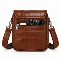 Brown sling bag dimensions showing 23 cm width and 26 cm height