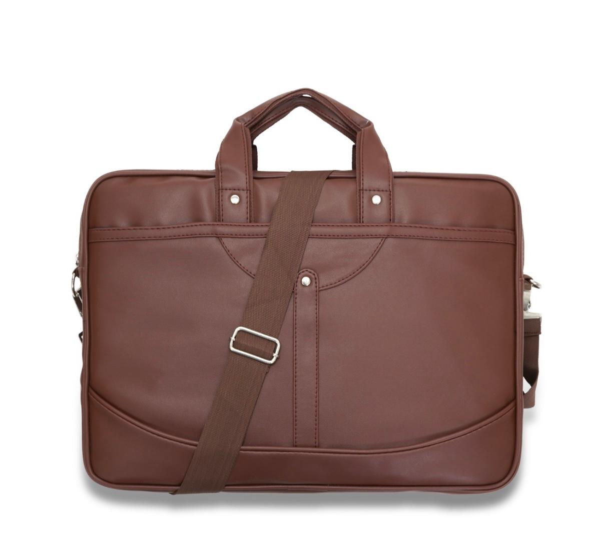 Premium Brown PU Leather Laptop Bag