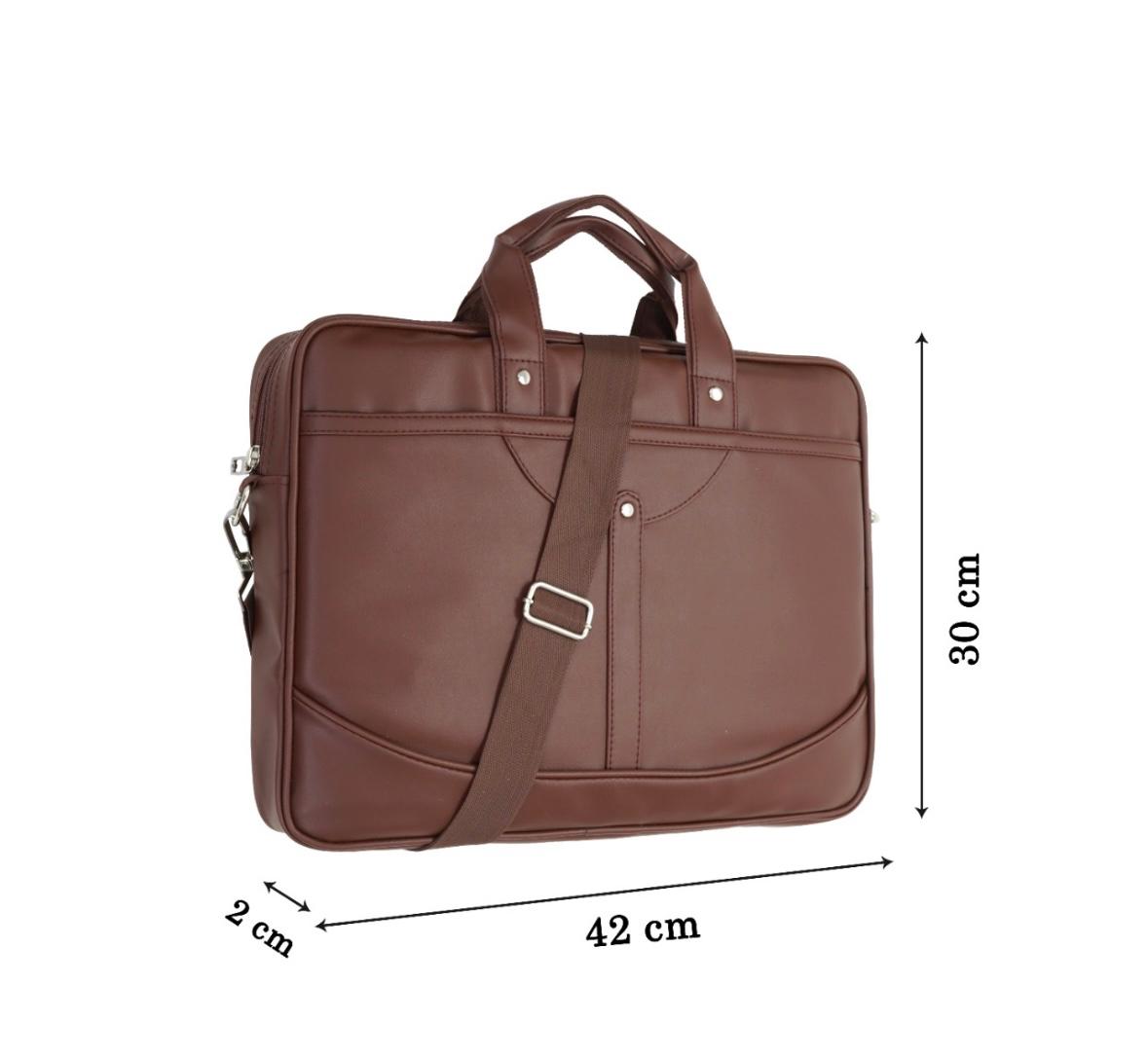 Premium Brown PU Leather Laptop Bag