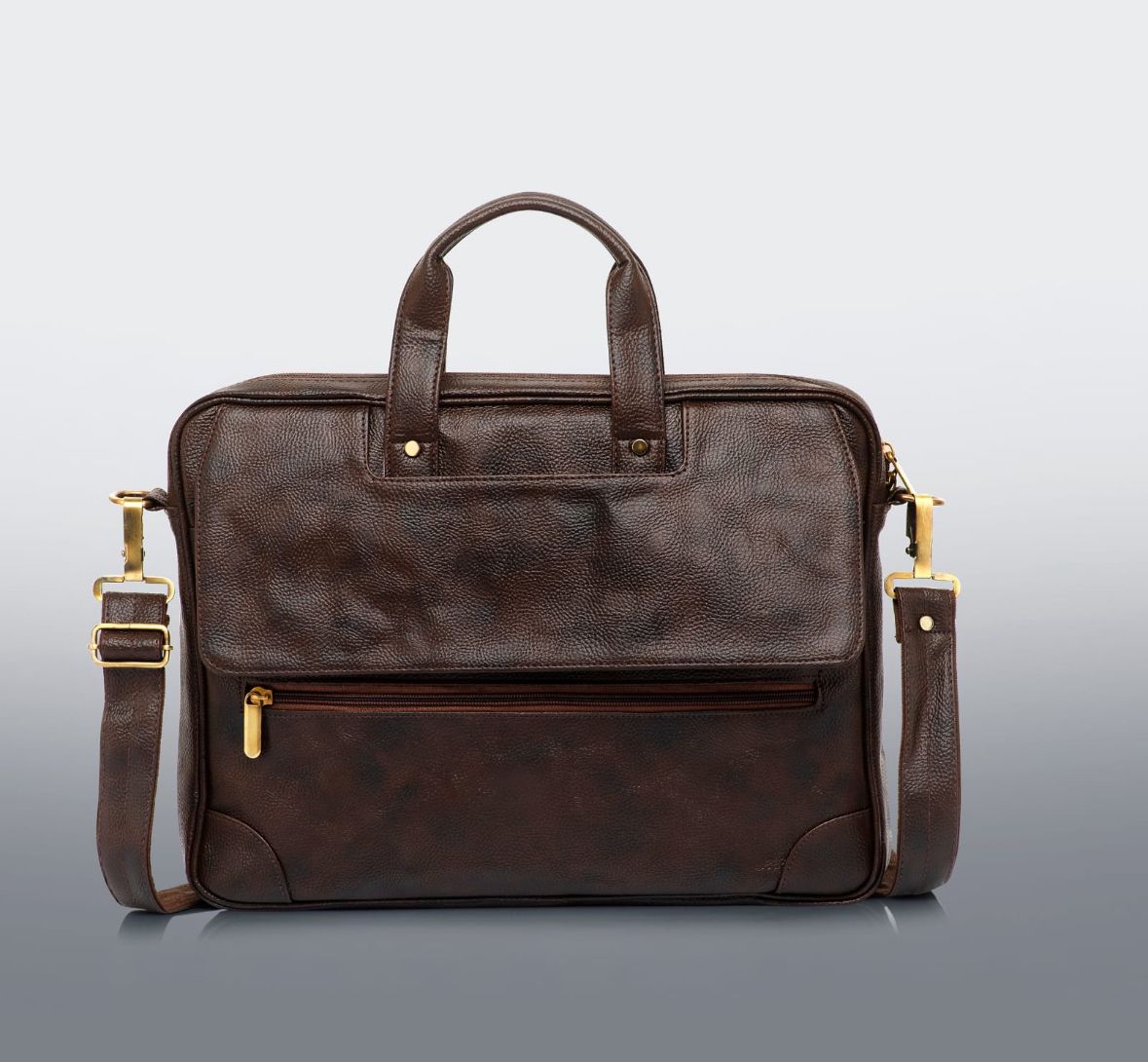 Premium Brown PU Leather Messenger Bag