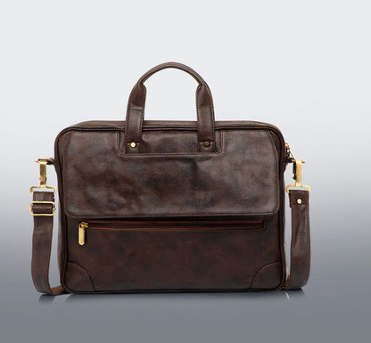 Premium Brown PU Leather Messenger Bag