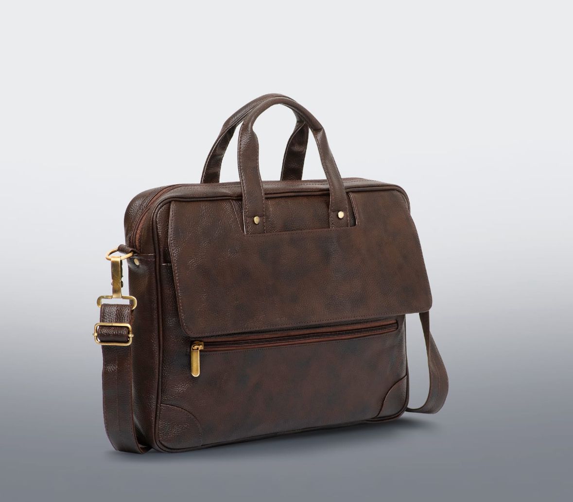 Premium Brown PU Leather Messenger Bag