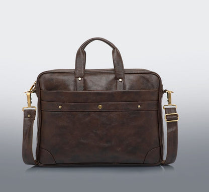 Premium Brown PU Leather Messenger Bag