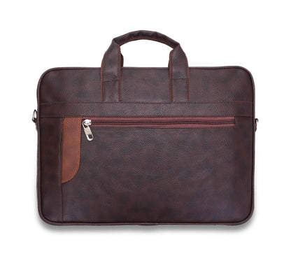 Premium Extra Brown PU Leather laptop Bag