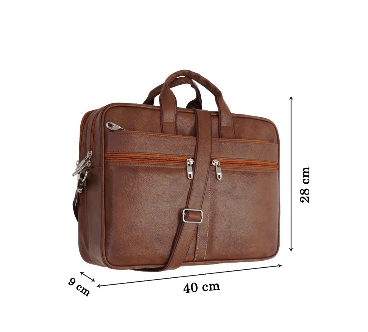 Premium front Two zip Leather Bag
