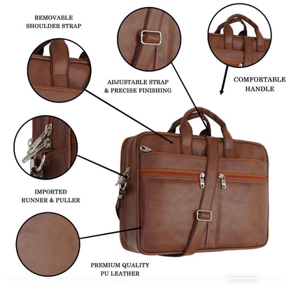 Premium front Two zip Leather Bag