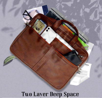 Premium front Two zip Leather Bag