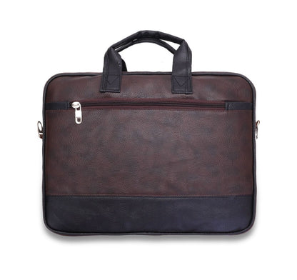 Two-Tone PU Leather Laptop Bag