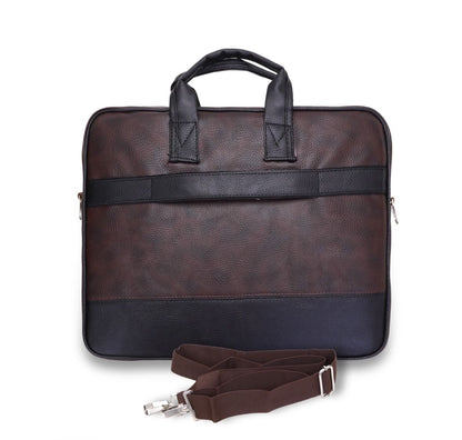 Two-Tone PU Leather Laptop Bag