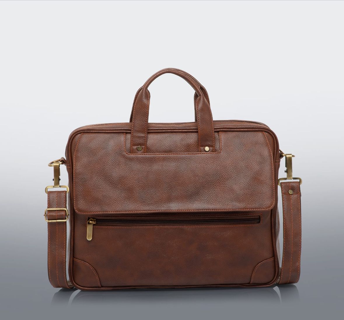 Premium PU Leather Light Brown Messenger Bag