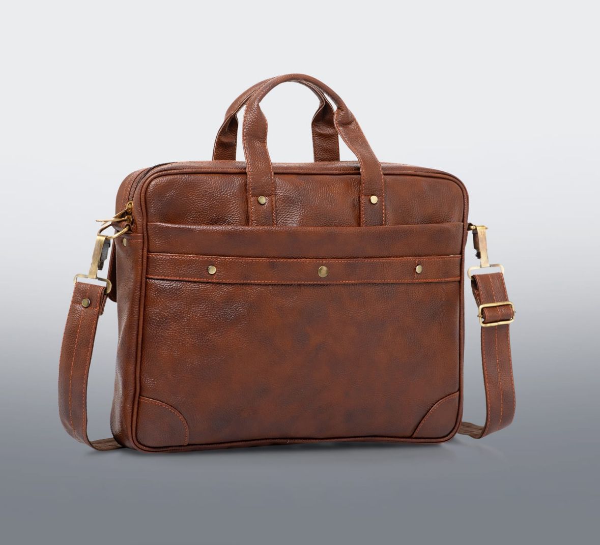 Premium PU Leather Light Brown Messenger Bag